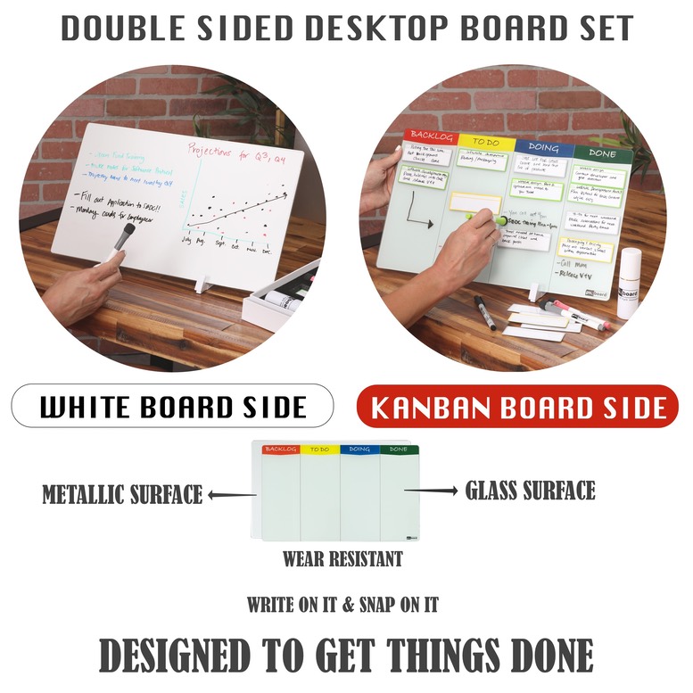 Double Sided Desktop WhiteBoard Set