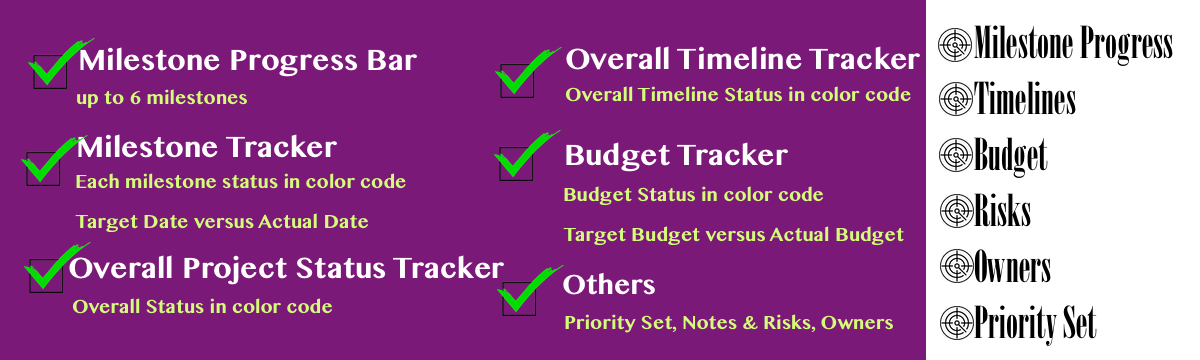 Project and Program Management Board Set, Sales Tracker, Portfolio Management, Company Road Map Tracker Board, KPI Tracker Board