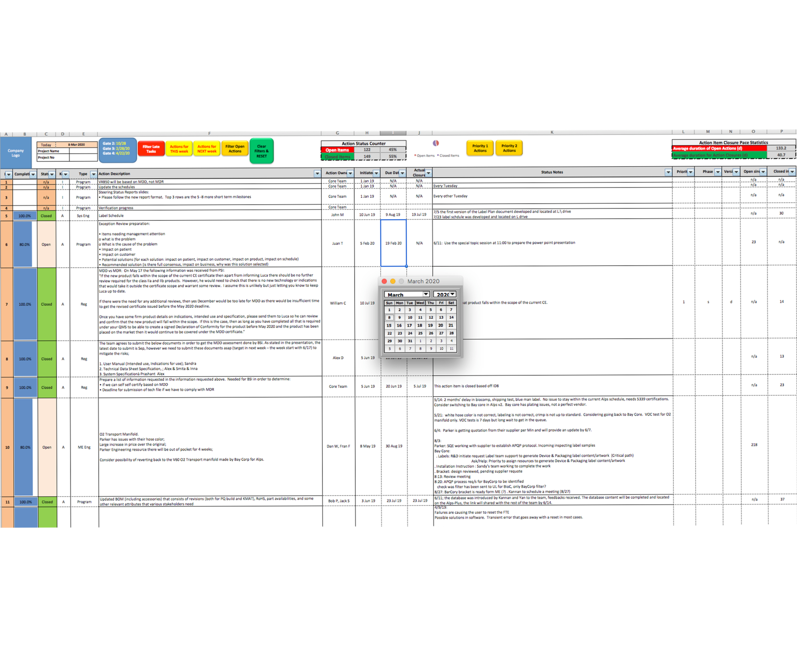 Program Action Log