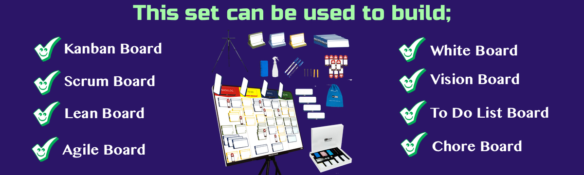 Kanban Board, Scrum Board, Lean Board, Agile Board, To do list board, Chore Board