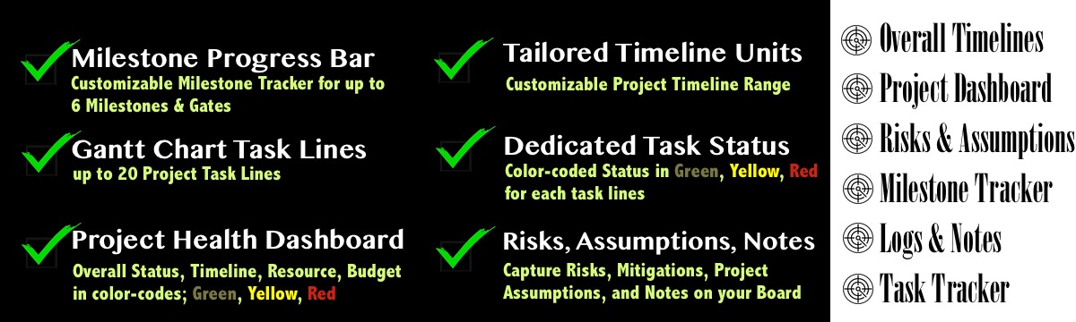 Multi Purpose Project Management Gantt Chart Board Set